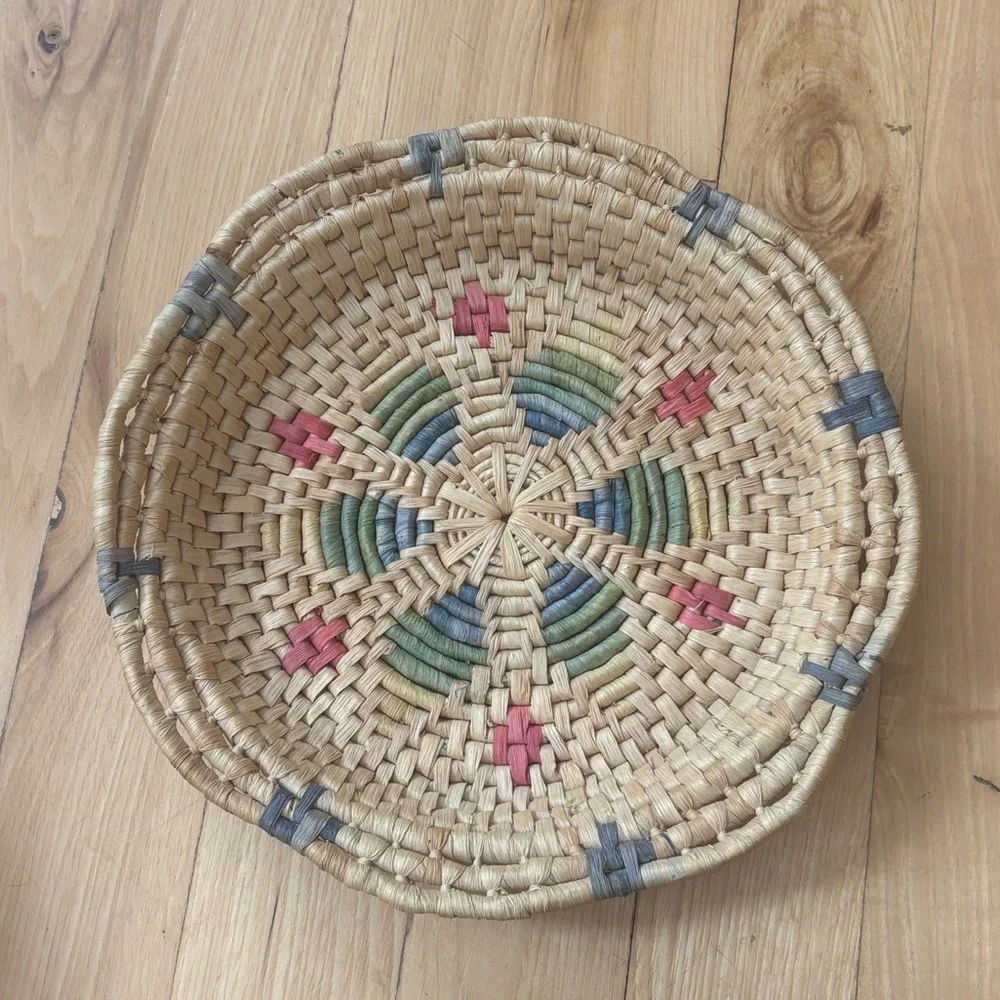 Vintage Bohemian Style Woven Decorative Basket
